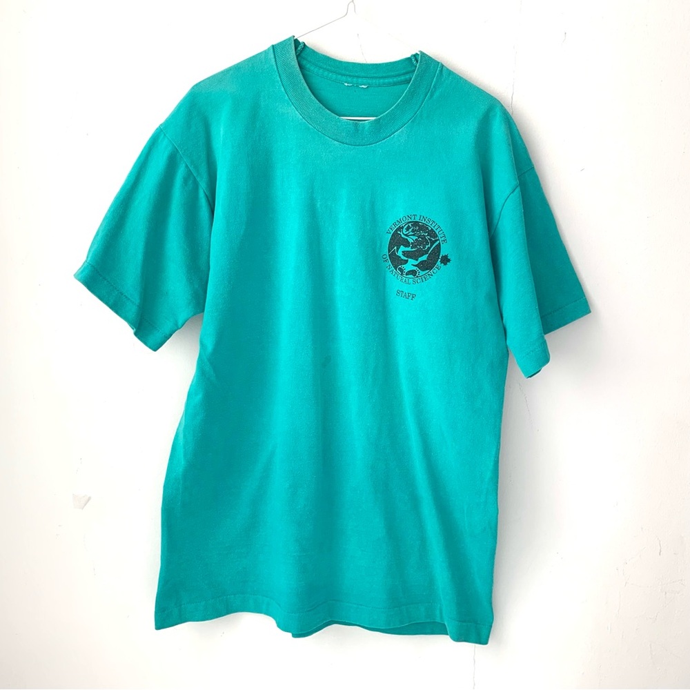 vintage 90s single stitch teal cotton tshirt